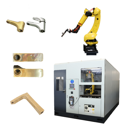 Otomatik Robotik Döşeme ve Poliş Sistemi Multi Fırça Yapılandırması ile Musluklar Metal dökümler Otomobil metal parçaları